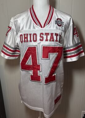 Vintage Ohio State Buckeyes Jersey #47 White Y2K Football Colosseum CC